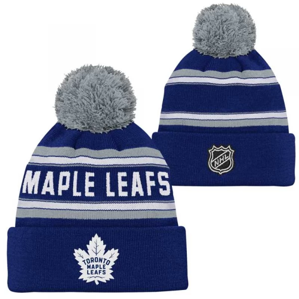 Kulich dětský TOR Wordmark Jacquard Cuff Pom Toronto Maple Leafs