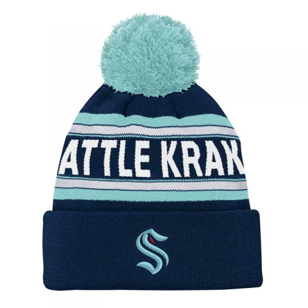 Kulich dětský SEA Wordmark Jacquard Cuff Pom Seattle Kraken