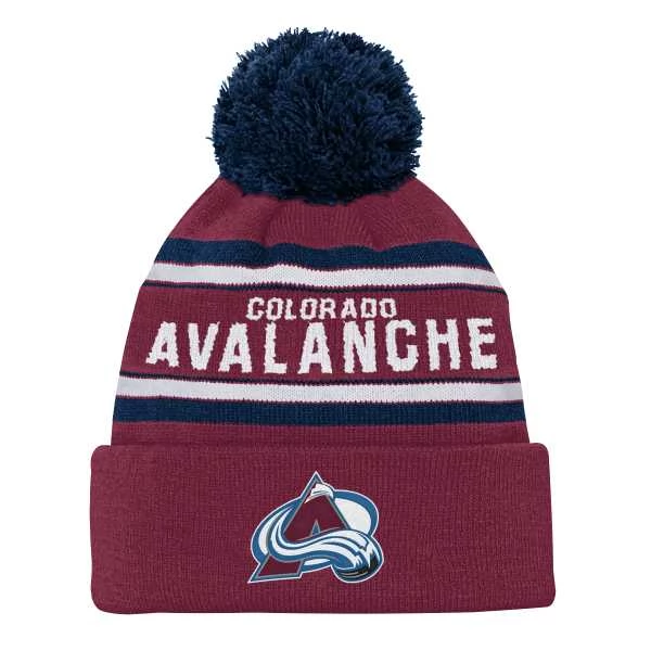 Kulich Junior COL Jacquard Cuffed Knit With Pom Colorado Avalanche