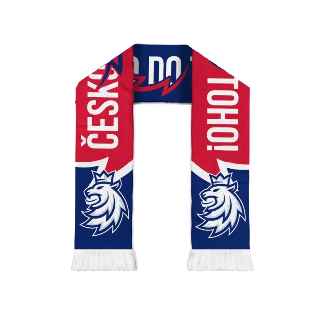 Scarf for kids knitted Česko do toho logo Czech lion CH